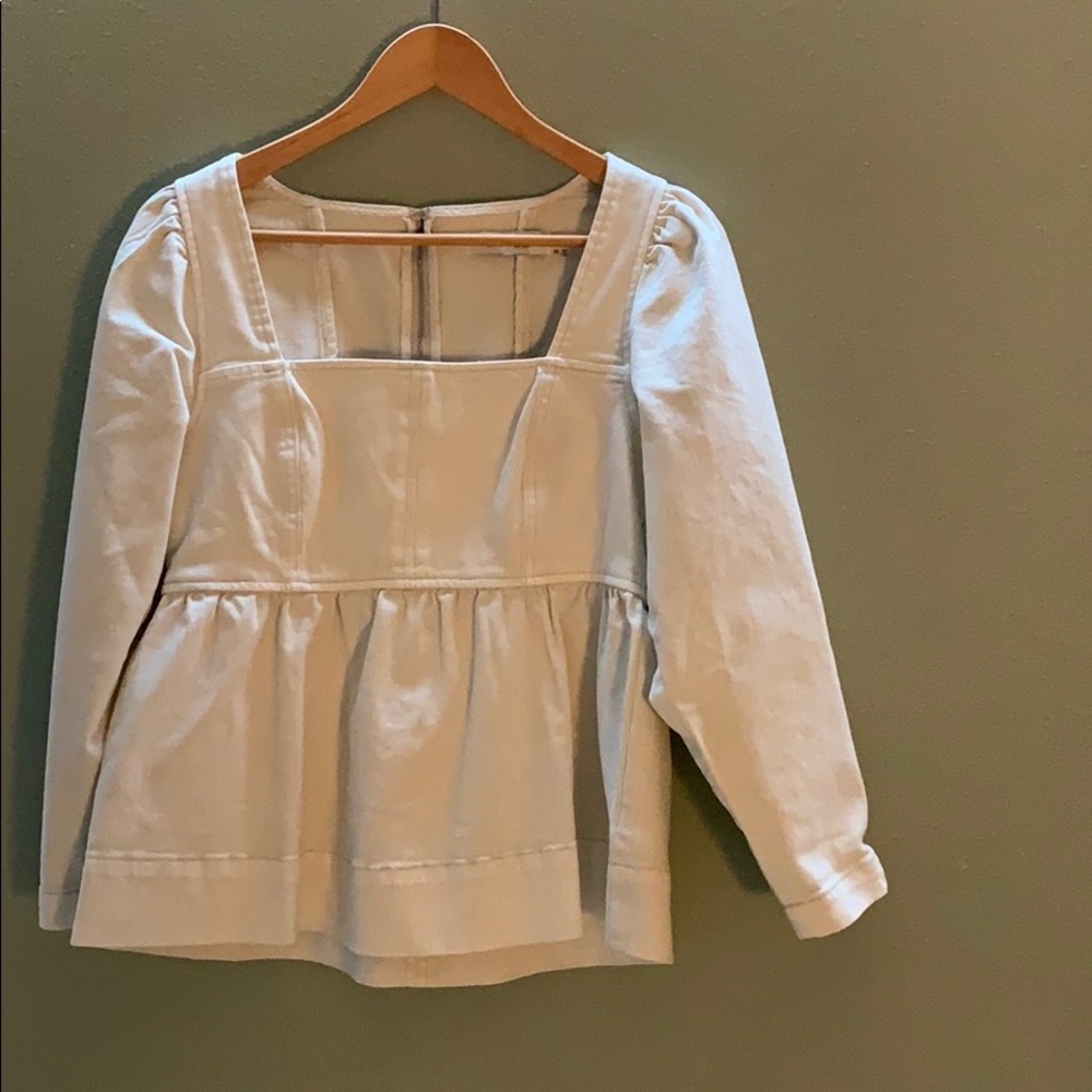 Do+Be cream denim top w/empire waist sz XS NWOT